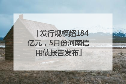 发行规模超184亿元，5月份河南信用债报告发布