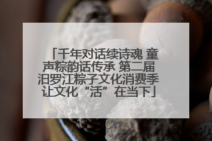 千年对话续诗魂 童声粽韵话传承 第二届汨罗江粽子文化消费季让文化“活”在当下