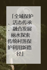 全域保护、活态传承、融合发展 丽水探索传统村落保护利用新路径