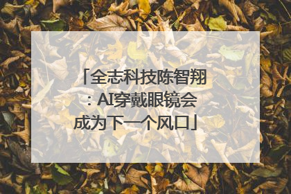 全志科技陈智翔：AI穿戴眼镜会成为下一个风口