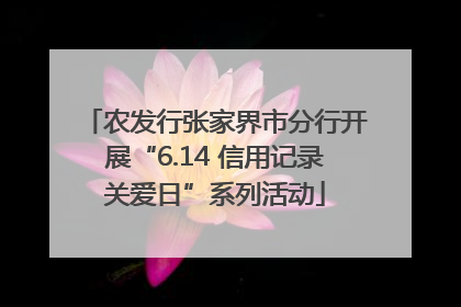 农发行张家界市分行开展“6.14 信用记录关爱日”系列活动