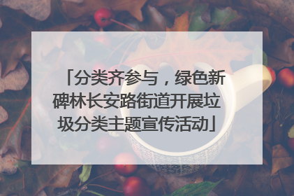 分类齐参与，绿色新碑林长安路街道开展垃圾分类主题宣传活动