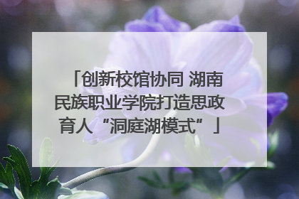 创新校馆协同 湖南民族职业学院打造思政育人“洞庭湖模式”