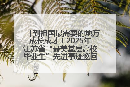 到祖国最需要的地方成长成才！2025年江苏省“最美基层高校毕业生”先进事迹巡回宣讲会在宁启动