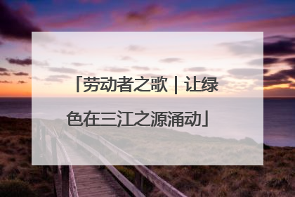 劳动者之歌｜让绿色在三江之源涌动