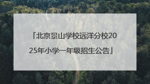 北京景山学校远洋分校2025年小学一年级招生公告