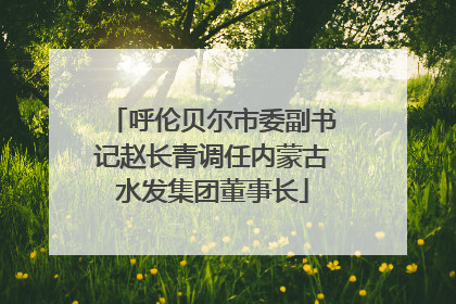 呼伦贝尔市委副书记赵长青调任内蒙古水发集团董事长