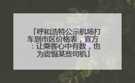 呼和浩特公示机场打车到市区价格表，官方：让乘客心中有数，也为震慑某些司机