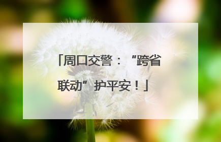 周口交警：“跨省联动”护平安！