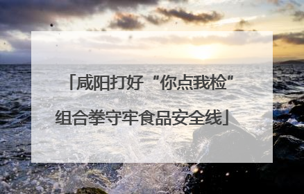 咸阳打好“你点我检”组合拳守牢食品安全线