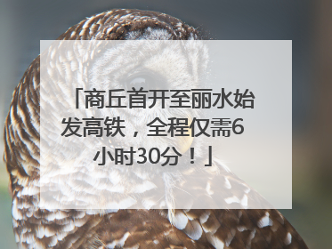 商丘首开至丽水始发高铁，全程仅需6小时30分！