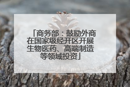 商务部：鼓励外商在国家级经开区开展生物医药、高端制造等领域投资