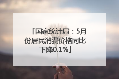 国家统计局：5月份居民消费价格同比下降0.1%