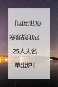 国足世预赛客战印尼25人大名单出炉
