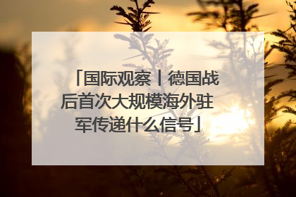 国际观察丨德国战后首次大规模海外驻军传递什么信号