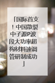 国际首支！中国散裂中子源P波段大功率超构材料速调管研制成功