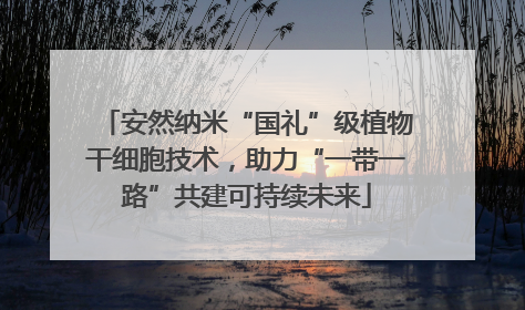 安然纳米“国礼”级植物干细胞技术，助力“一带一路”共建可持续未来