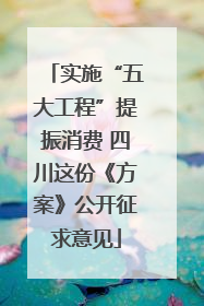 实施“五大工程”提振消费 四川这份《方案》公开征求意见