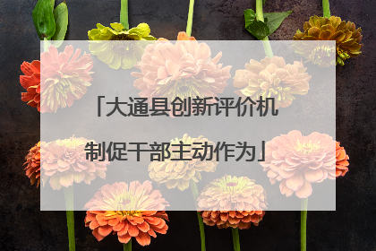 大通县创新评价机制促干部主动作为