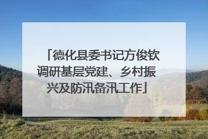 德化县委书记方俊钦调研基层党建、乡村振兴及防汛备汛工作