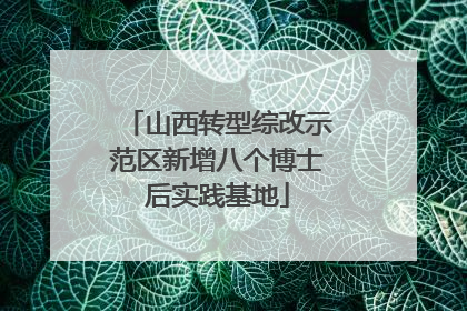 山西转型综改示范区新增八个博士后实践基地