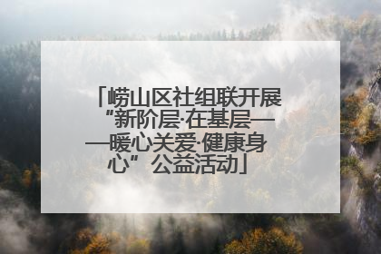 崂山区社组联开展“新阶层·在基层——暖心关爱·健康身心”公益活动