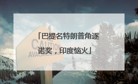 巴提名特朗普角逐诺奖，印度恼火