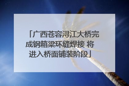 广西苍容浔江大桥完成钢箱梁环缝焊接 将进入桥面铺装阶段