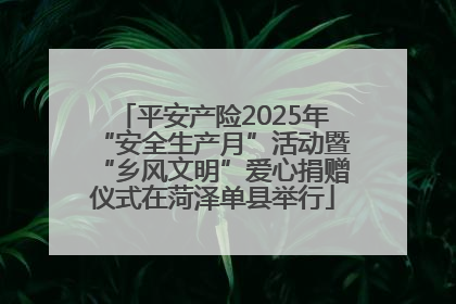 平安产险2025年“安全生产月”活动暨“乡风文明”爱心捐赠仪式在菏泽单县举行