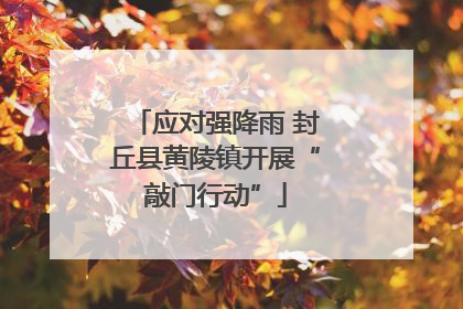 应对强降雨 封丘县黄陵镇开展“敲门行动”