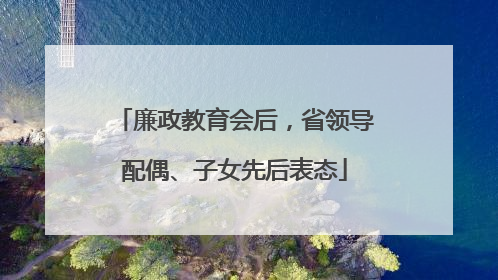 廉政教育会后，省领导配偶、子女先后表态