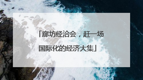 廊坊经洽会，赶一场国际化的经济大集