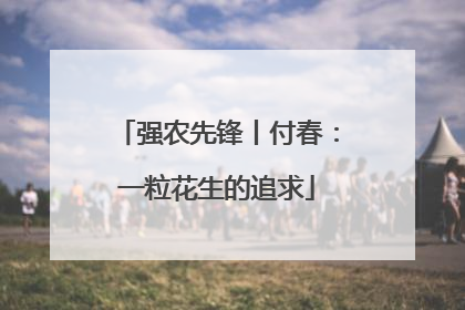 强农先锋丨付春：一粒花生的追求