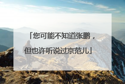 您可能不知道张鹏，但也许听说过京范儿