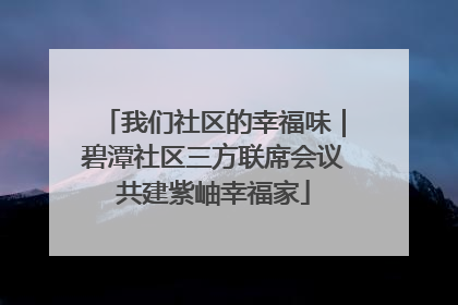 我们社区的幸福味｜碧潭社区三方联席会议共建紫岫幸福家