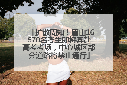 扩散周知！眉山16670名考生即将奔赴高考考场，中心城区部分道路将禁止通行
