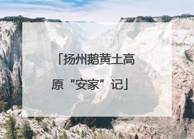 扬州鹅黄土高原“安家”记
