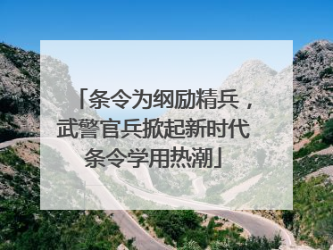 条令为纲励精兵，武警官兵掀起新时代条令学用热潮
