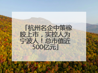 杭州名企中策橡胶上市，实控人为宁波人！总市值近500亿元