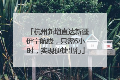 杭州新增直达新疆伊宁航线，只需6小时，实现便捷出行