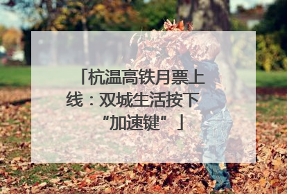 杭温高铁月票上线：双城生活按下“加速键”