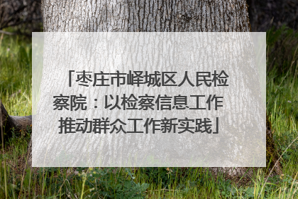 枣庄市峄城区人民检察院：以检察信息工作推动群众工作新实践