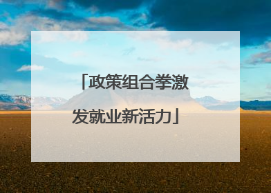 政策组合拳激发就业新活力