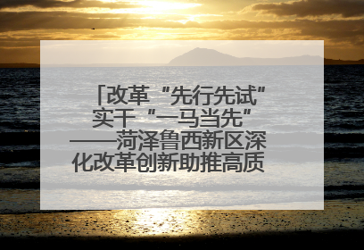 改革“先行先试” 实干“一马当先”——菏泽鲁西新区深化改革创新助推高质量发展纪实