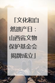 文化和自然遗产日：山西省文物保护基金会揭牌成立