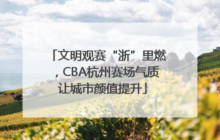 文明观赛“浙”里燃，CBA杭州赛场气质让城市颜值提升
