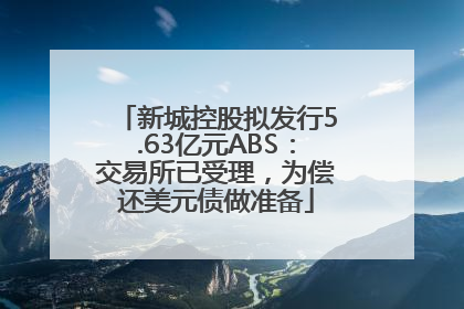 新城控股拟发行5.63亿元ABS：交易所已受理，为偿还美元债做准备