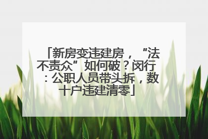 新房变违建房，“法不责众”如何破？闵行：公职人员带头拆，数十户违建清零
