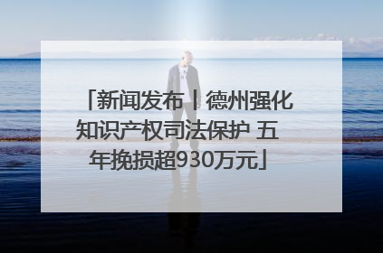 新闻发布丨德州强化知识产权司法保护 五年挽损超930万元