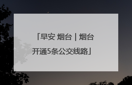 早安 烟台｜烟台开通5条公交线路